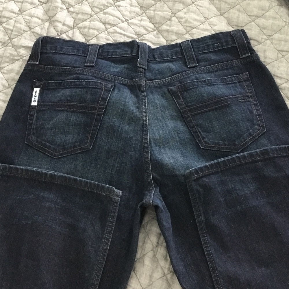 Cinch Dark Blue Denim Jeans with Contrast Pocket Lining - Picture 4 of 7